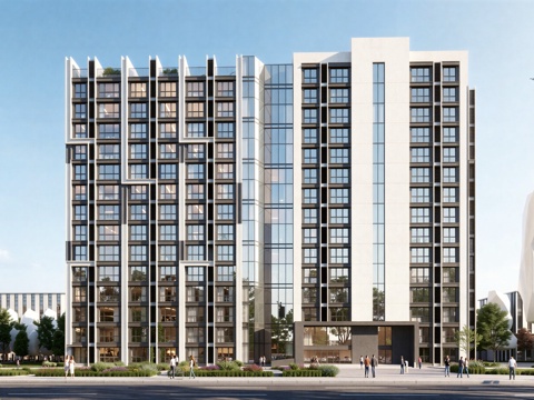  现代工业厂房 现代产业园 多层办公 厂房 产 产业园 办公楼su模型su模型 