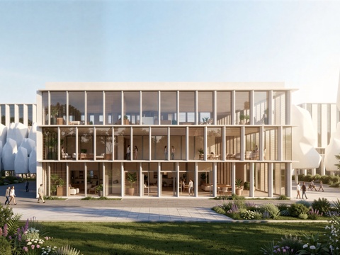  现代工业厂房 现代产业园 多层办公 厂房 产 产业园 办公楼su模型su模型 