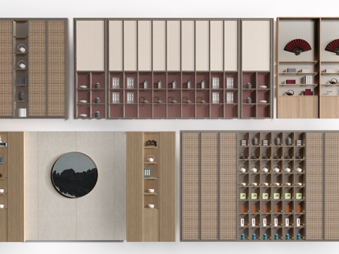 现代货架 货柜 文创展架 超市货架su模型