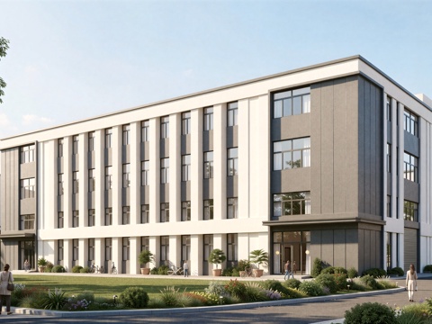  现代工业厂房 现代产业园 多层办公 厂房 产 产业园 办公楼su模型su模型 