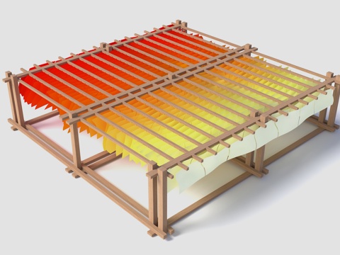 景观廊架 彩色吊顶 艺空间廊架 异形顶廊架 彩色纹理纸吊顶su模型