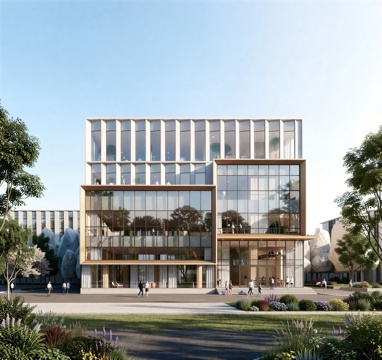 现代工业厂房 现代产业园 多层办公 厂房 产 产业园 办公楼su模型