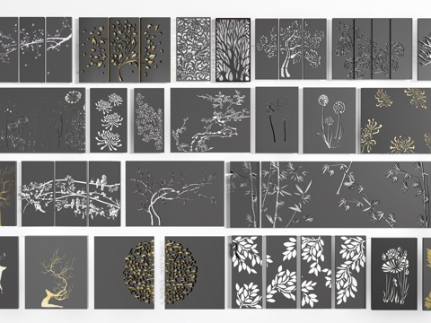 镂空景墙 景墙围墙su模型