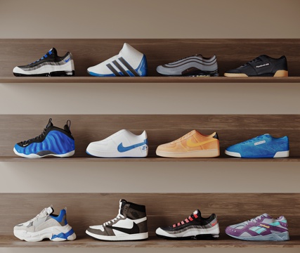  现代运动鞋3d模型 