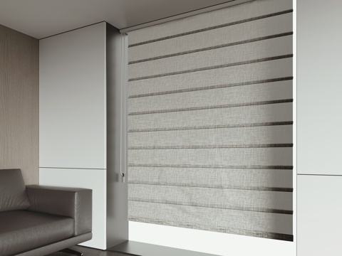  现代窗帘卷帘3d模型 