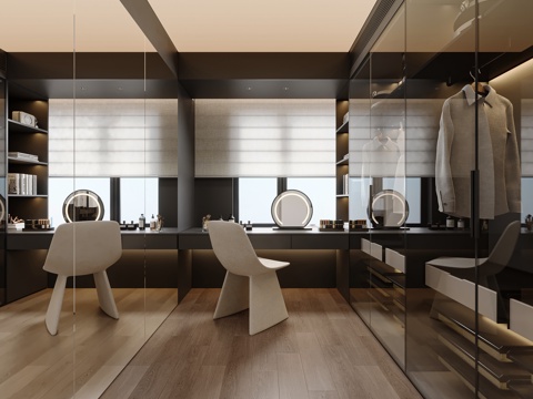  现代意式衣帽间3d模型 