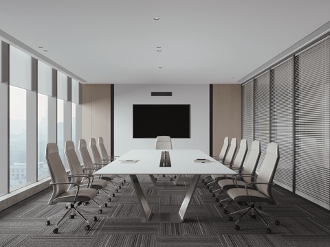 现代会议室su模型