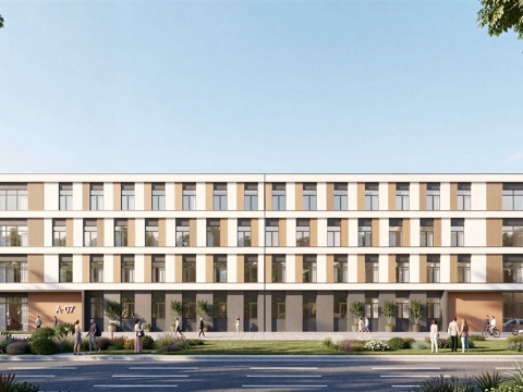 现代工业厂房 现代产业园 多层办公 厂房 产 产业园 办公楼su模型