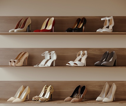  现代皮鞋高跟鞋3d模型 