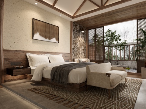  民宿客房3d模型 