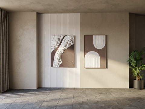 侘寂风装饰画墙饰挂件su模型su模型