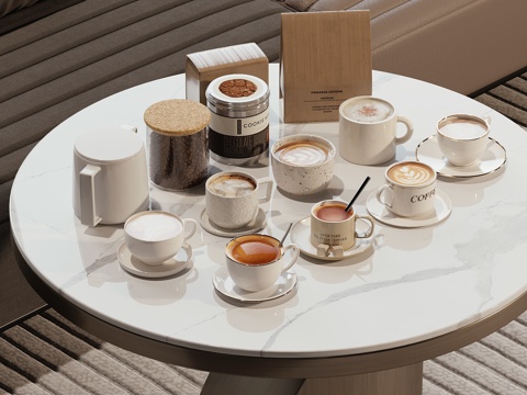  现代咖啡杯su模型 