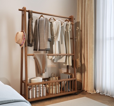  现代挂衣架衣服3d模型 