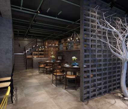 工业风鱼火锅工装3d模型