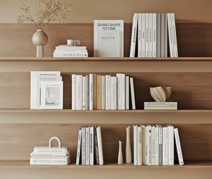  现代书籍摆件3d模型 