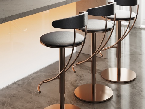 现代吧椅su模型