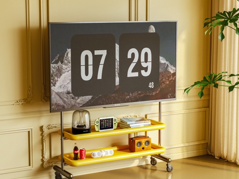  电视柜 电视支架 移动架 摆件3d模型 