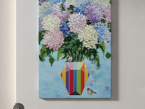  现代，风景，油画，治愈系，简约，新中式，儿童，挂画3d模型 