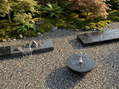  现代水景雕塑su模型 