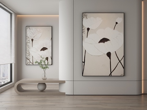  现代简约抽象挂画3d模型 