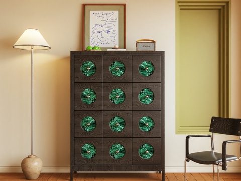  斗柜 储物柜 边柜 玄关柜 摆件3d模型 