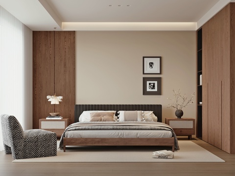 现代卧室su模型