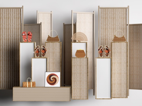 现代文创展台 文创展架 礼品架su模型