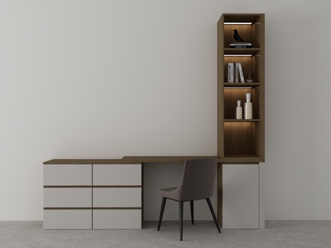  现代书桌3d模型 