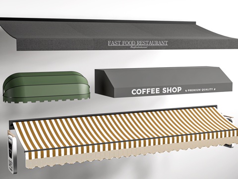 现代伸缩雨棚 户外遮阳棚 户外雨棚 雨打su模型