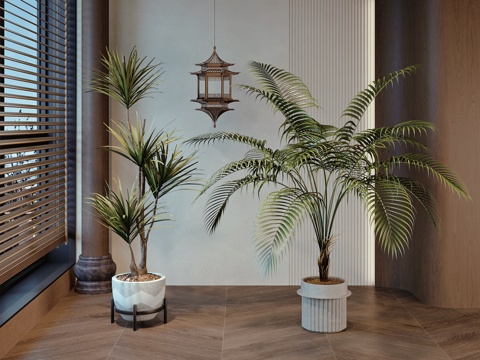 现代绿植盆栽su模型