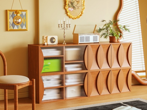  组合柜 模块柜 边柜 电视柜 书柜 书籍 摆件3d模型 