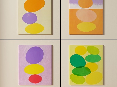  现代，北欧，抽象，简约，挂画3d模型 