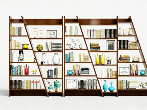  ​ 多款式彩色书籍模型组合 书堆 精装平装 书架填充道具su模型 