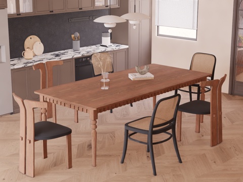 家装  客餐厅 餐厅 客厅su模型