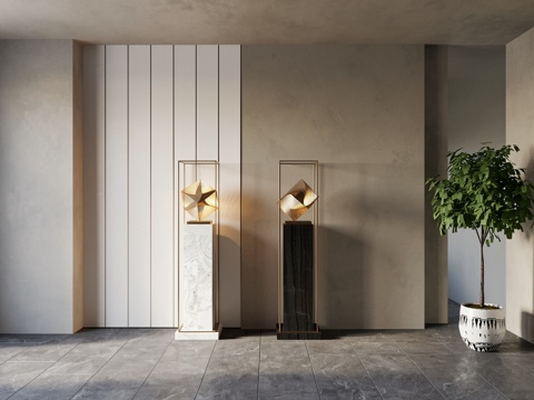 现代铁艺饰品摆件su模型