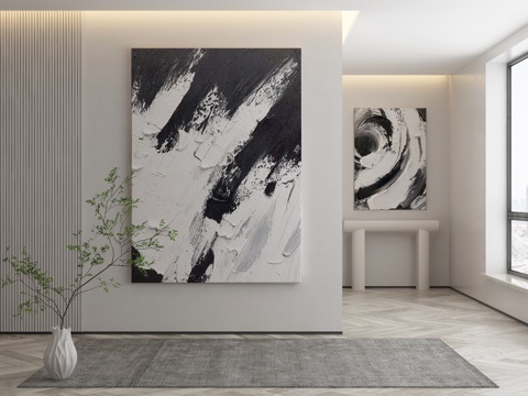  现代简约抽象挂画3d模型 