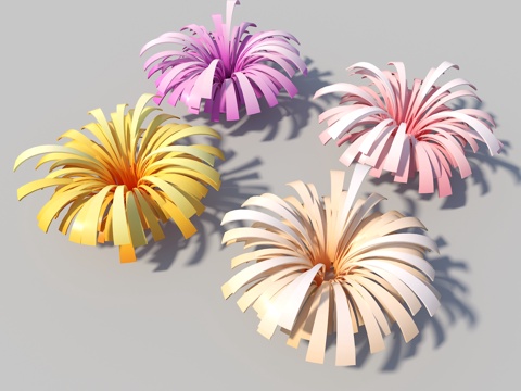 现代花朵 花朵小品 景观小品 城市雕塑 景观雕塑 花朵雕塑su模型