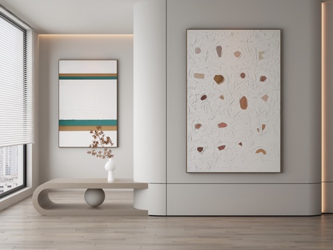  现代简约抽象挂画3d模型 