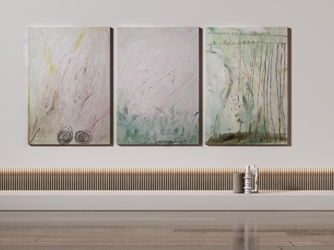  现代简约抽象挂画3d模型 