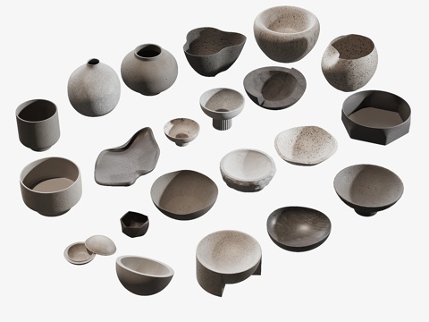 现代陶瓷器皿su模型