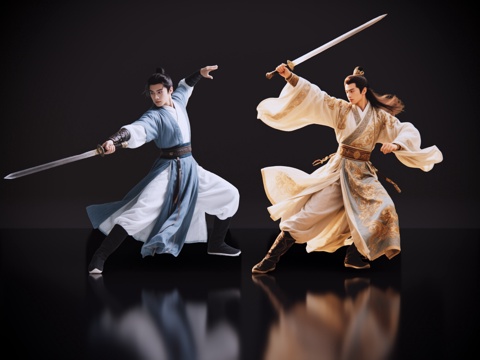 2D武林高手 武侠人物 功夫高手 武术高手 武术 剑客su模型