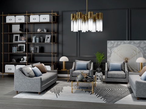 现代客厅 沙发茶几 后现代沙发茶几3d模型