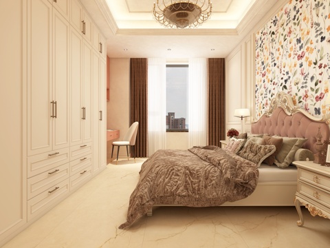  法式卧室 欧式卧室 美式卧室 女孩卧室 儿童房卧室 公主房卧3d模型 