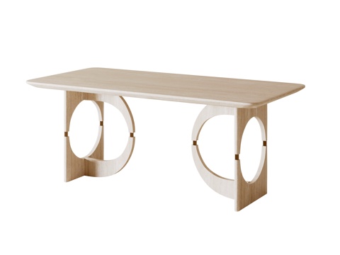  意式轻奢餐桌3d模型 