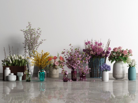 花艺室内盆栽3d模型