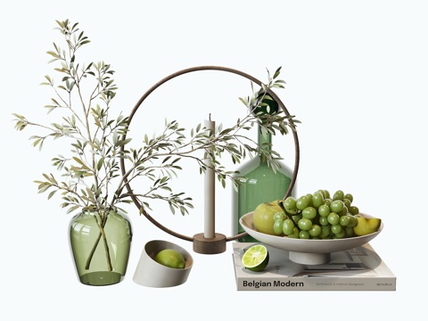 现代装饰品摆件su模型