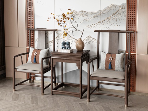 新中式椅子太师椅su模型