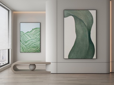  现代简约抽象挂画3d模型 