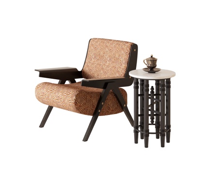 中古风休闲椅su模型