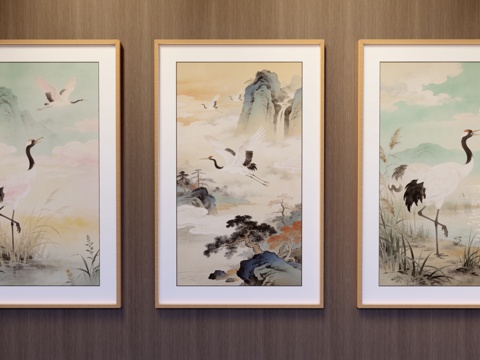 竖挂装饰画su模型